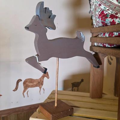 LOT 100S: Beautifully Wood Crafted Reindeer Planters, Shelf Sitters, Small Table Runners & More, Includes Both Crates