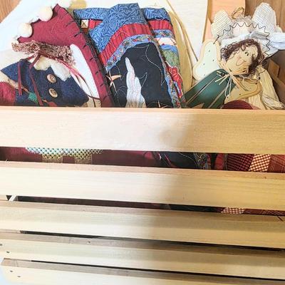 LOT 103S: Darling Finished Angel & One Ready To Finish Your Way, Along W/Smaller Angels, Stocking, Trivets & Decorative Box In A...