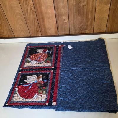 LOT 103S: Darling Finished Angel & One Ready To Finish Your Way, Along W/Smaller Angels, Stocking, Trivets & Decorative Box In A...
