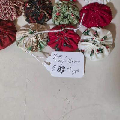 LOT 106S: Beautiful Wood Jar Candle Holder W/Holiday Potpourri Filled Jar/Tea Light Holder, Along W/Two Holiday Table Covers, Place Mats,...