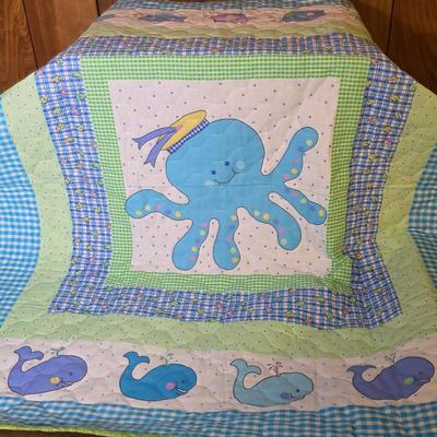 LOT 107S: Oh Baby! Sweet Handmade Quilts, 2 Quilted Photo Albums & A Pillow Matching W/Quilt