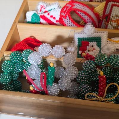 LOT 108S: Fun Drawer Loaded W/Handmade, Crocheted Ornaments