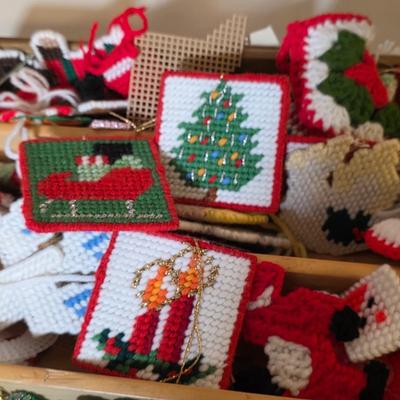 LOT 108S: Fun Drawer Loaded W/Handmade, Crocheted Ornaments