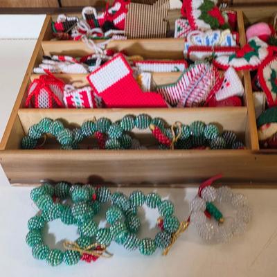 LOT 108S: Fun Drawer Loaded W/Handmade, Crocheted Ornaments