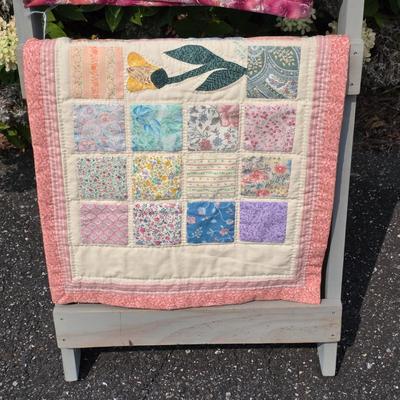 LOT 116S: Vintage Hand Made Quilts W/Adorable Stuffed Corn & Quilt Ladder