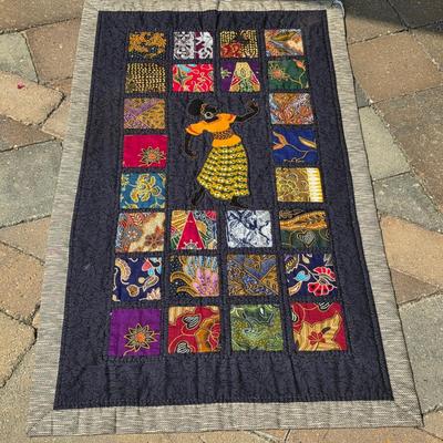 LOT 117S: Lovely Vintage Quilt Rack & Hand Made Quilts
