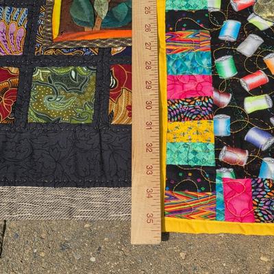 LOT 117S: Lovely Vintage Quilt Rack & Hand Made Quilts