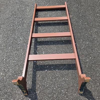 LOT 118S: Vintage Standing Ladder Quilt Rack W/Handmade Lap Quilts