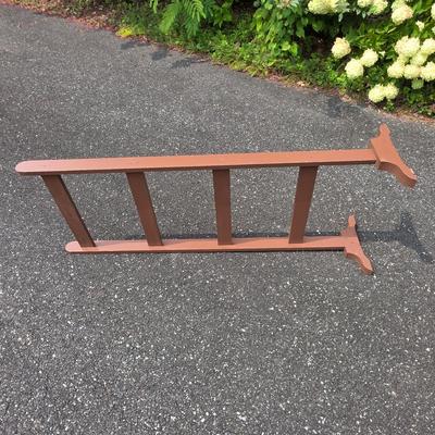 LOT 118S: Vintage Standing Ladder Quilt Rack W/Handmade Lap Quilts