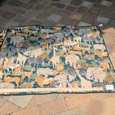 LOT 118S: Vintage Standing Ladder Quilt Rack W/Handmade Lap Quilts