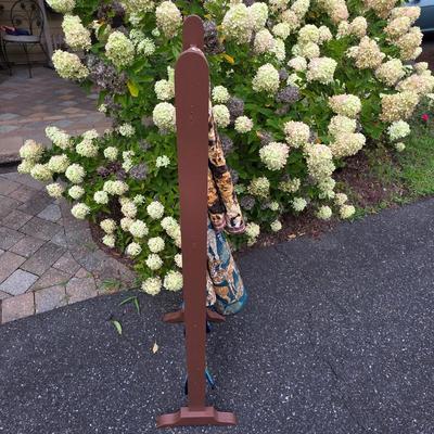 LOT 118S: Vintage Standing Ladder Quilt Rack W/Handmade Lap Quilts