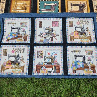 LOT 122S: Sew Many Cute Quilts! Vintage/Handmade Quilts W/Unique Details & Quilt Rack