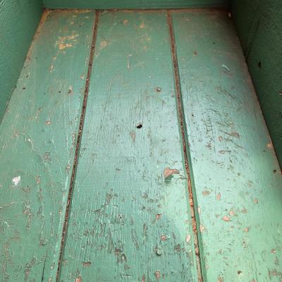 LOT 123S: Vintage Green Decorative Wheel Barrel