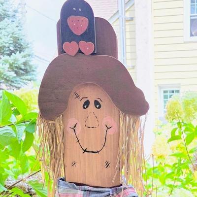 LOT 126S: Got Straw? Two Very Adorable, Vintage, Welcome Sign Scare Crows