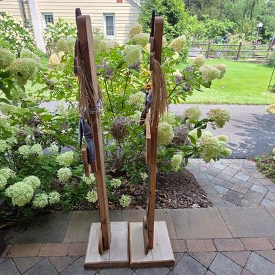 LOT 126S: Got Straw? Two Very Adorable, Vintage, Welcome Sign Scare Crows