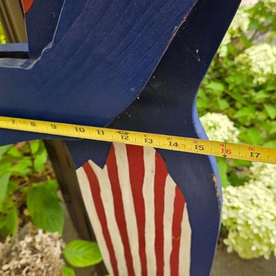 LOT 127S: Vintage Wooden Uncle Sam Figure For Holding A Small Flag