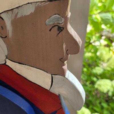 LOT 127S: Vintage Wooden Uncle Sam Figure For Holding A Small Flag