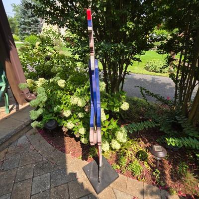 LOT 127S: Vintage Wooden Uncle Sam Figure For Holding A Small Flag