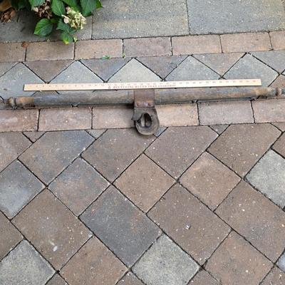 LOT 128S: Antique/Vintage Open Wood Barrel, Milking Stool, Leather/Wooden Draft Horse/Mule Yoke & Harness Pieces