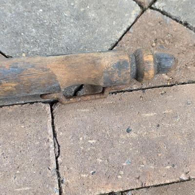 LOT 128S: Antique/Vintage Open Wood Barrel, Milking Stool, Leather/Wooden Draft Horse/Mule Yoke & Harness Pieces