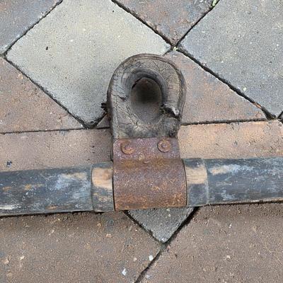LOT 128S: Antique/Vintage Open Wood Barrel, Milking Stool, Leather/Wooden Draft Horse/Mule Yoke & Harness Pieces