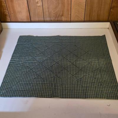 LOT 130S: Three Vintage Handmade Wooden Holiday Crafts & Table Quilts