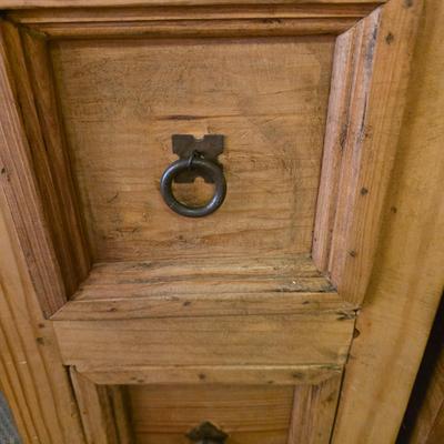 LOT 135S: Rustic Mexican Pine 5-Drawer Tall Cabinet W/Metal Ring Drawer Pulls