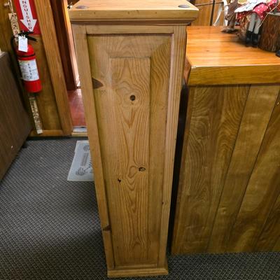 LOT 135S: Rustic Mexican Pine 5-Drawer Tall Cabinet W/Metal Ring Drawer Pulls