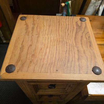 LOT 135S: Rustic Mexican Pine 5-Drawer Tall Cabinet W/Metal Ring Drawer Pulls