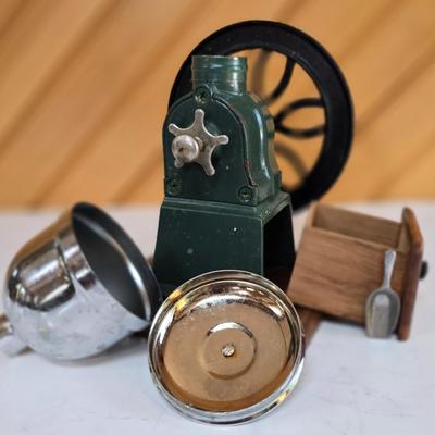 LOT 148F: Small Coffee Grinder and Handmade Dispenser