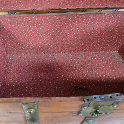 LOT 157F: Wooden Chest with Half-moon Box and Square Basket