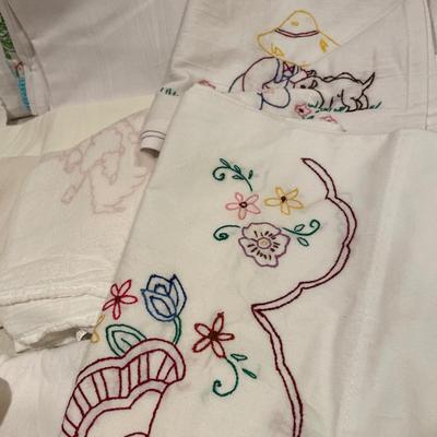 Towels with embroidery patterns (some are embroidered)