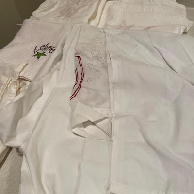 Towels with embroidery patterns (some are embroidered)