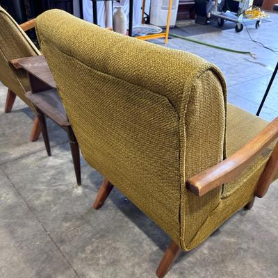 MCM Pair of Chairs W;/ center table - One rocker & one stationary - Very comfortable & Solid