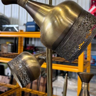 Modernist Era Hollywood Regency Metal Floor Lamp 3 Adjustable shades