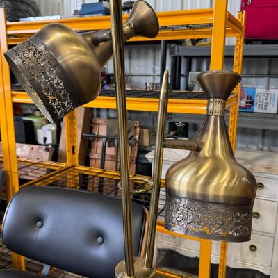 Modernist Era Hollywood Regency Metal Floor Lamp 3 Adjustable shades
