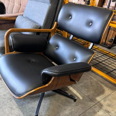 HERMAN MILLER New Eames / Herman Miller Style Recliner & Ottoman - Leather