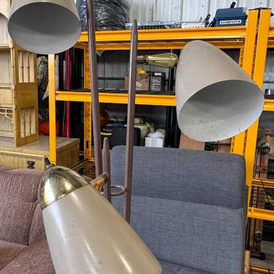 MCM bullet shade floor lamp. 3 Adjustable shades