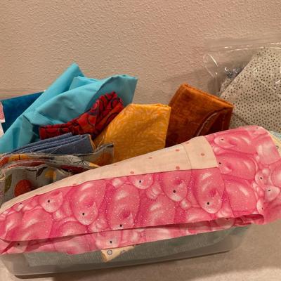 Fabric pieces and small tote