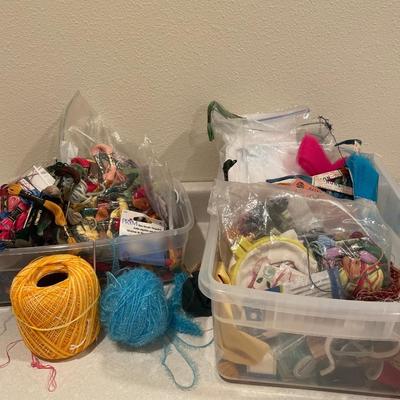 2 totes of floss and thread