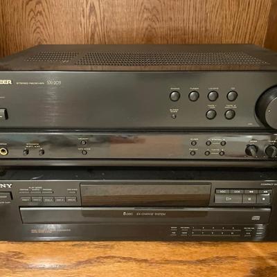 Pioneer SX – 205 receiver and Sony five disc CD player