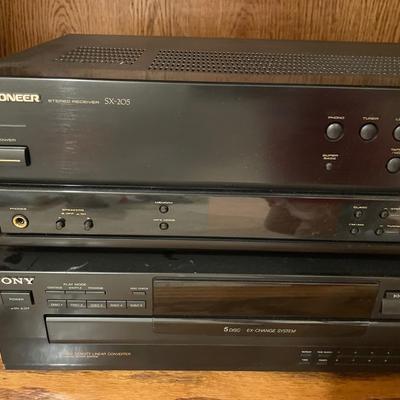 Pioneer SX – 205 receiver and Sony five disc CD player