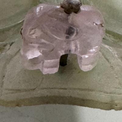 JADE trinket dish. Carved Elephant 19th C