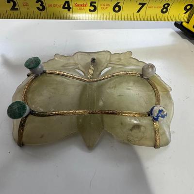 JADE trinket dish. Carved Elephant 19th C