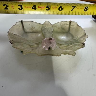 JADE trinket dish. Carved Elephant 19th C