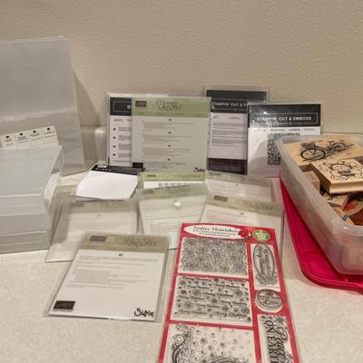 Wood stamps, emboss and plastic containers