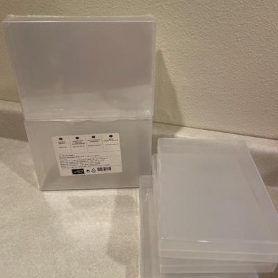 Wood stamps, emboss and plastic containers