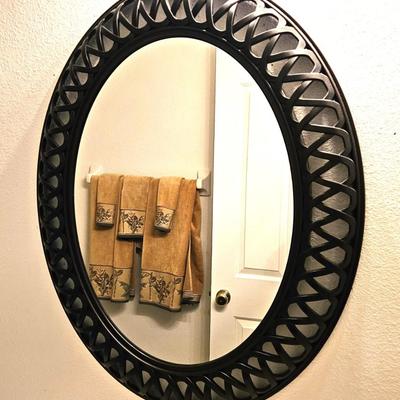 Brown Circular Mirror