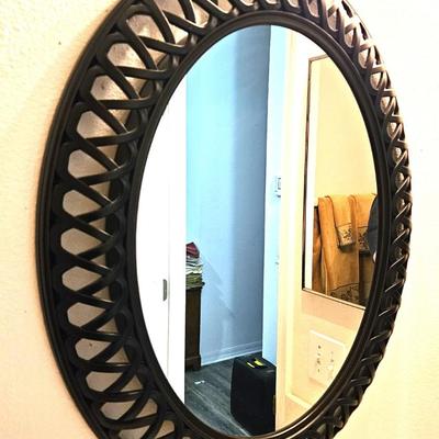Brown Circular Mirror