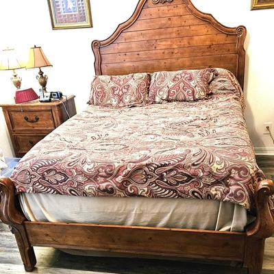 Wood Bed, Including Linen and Mattresses